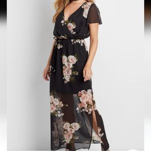 Maurices front wrap floral maxi dress